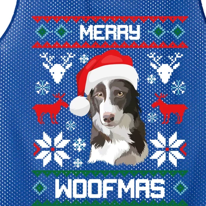 Border Collie Gift For Merry Christmas Woofmas Clothes Gift Mesh Reversible Basketball Jersey Tank