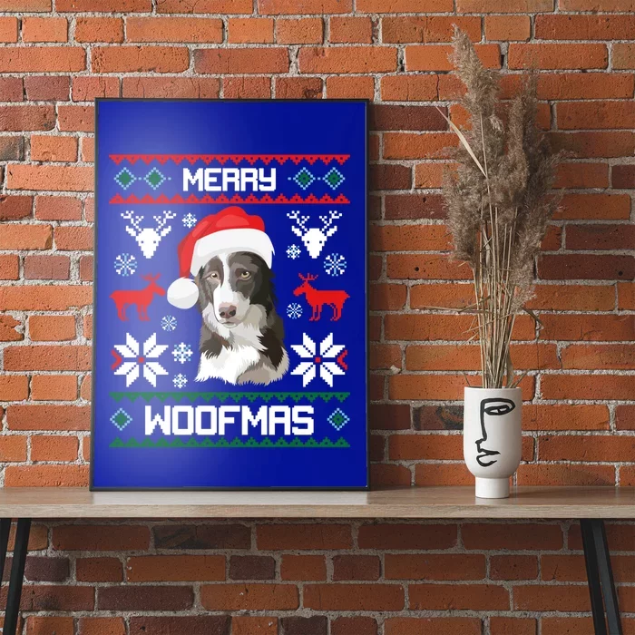 Border Collie Gift For Merry Christmas Woofmas Clothes Gift Poster