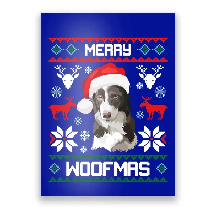 Border Collie Gift For Merry Christmas Woofmas Clothes Gift Poster