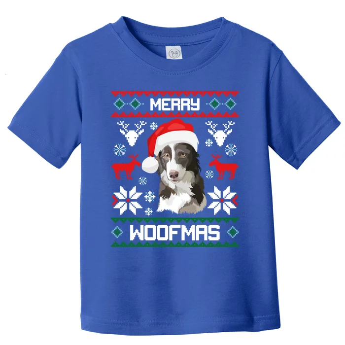 Border Collie Gift For Merry Christmas Woofmas Clothes Gift Toddler T-Shirt