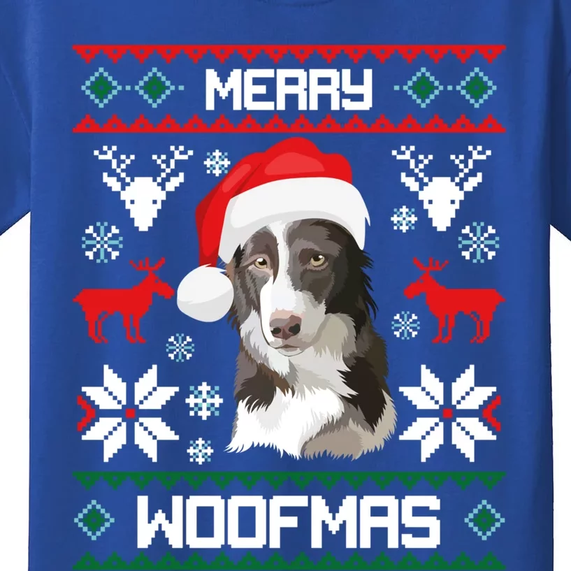 Border Collie Gift For Merry Christmas Woofmas Clothes Gift Kids T-Shirt