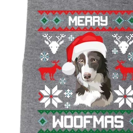 Border Collie Gift For Merry Christmas Woofmas Clothes Gift Doggie 3-End Fleece Hoodie