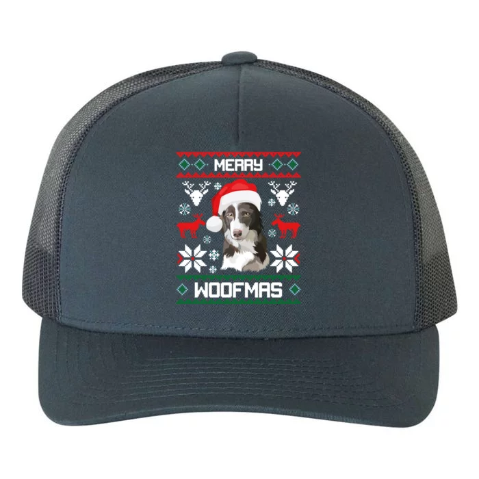 Border Collie Gift For Merry Christmas Woofmas Clothes Gift Yupoong Adult 5-Panel Trucker Hat