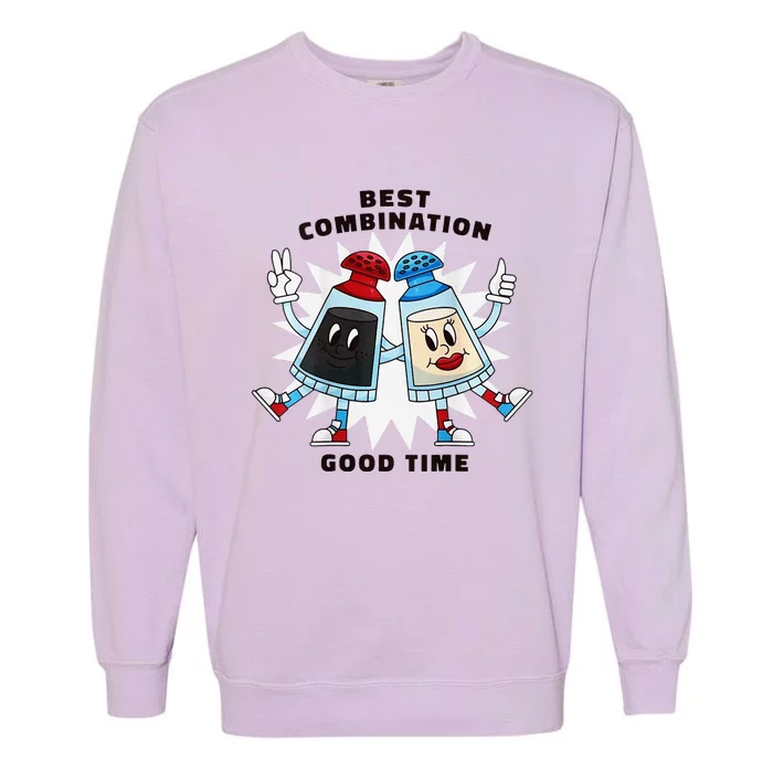 Best Combination Good Time Funny Garment-Dyed Sweatshirt