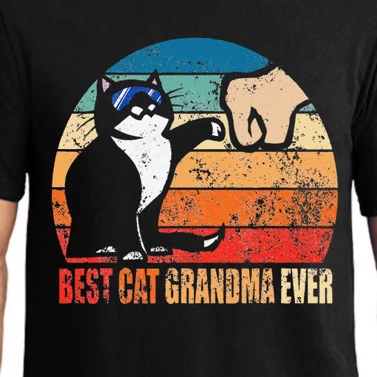 Best Cat Grandma Ever Fist Bump Funny Nana Gift Pajama Set