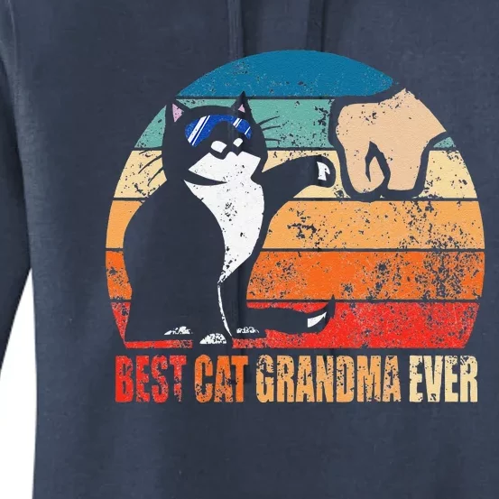 Best Cat Grandma Ever Fist Bump Funny Nana Gift Women's Pullover Hoodie