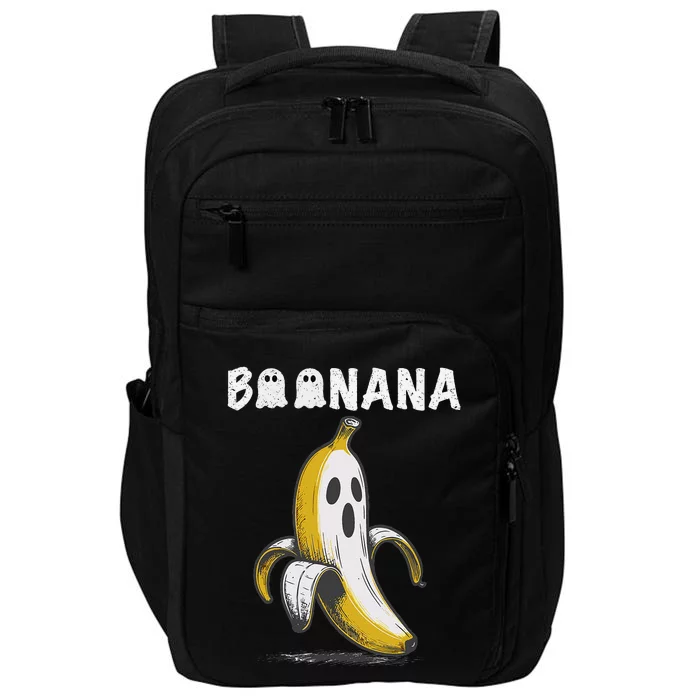 Boonana Cute Ghost Banana Halloween Impact Tech Backpack