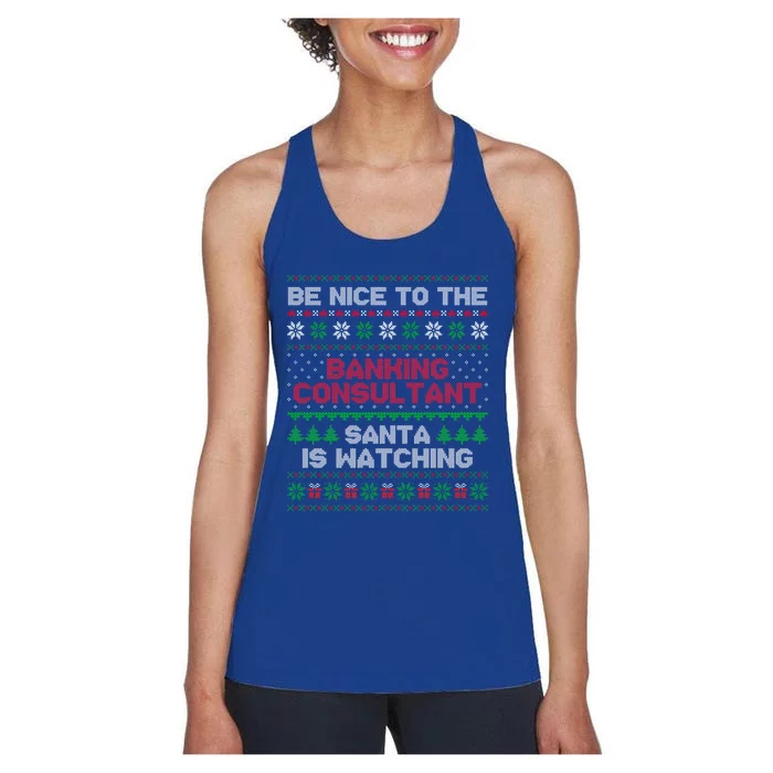 Banking Consultant Gift For Banking Consultant Ugly Sweater Gift Women's Racerback Tank