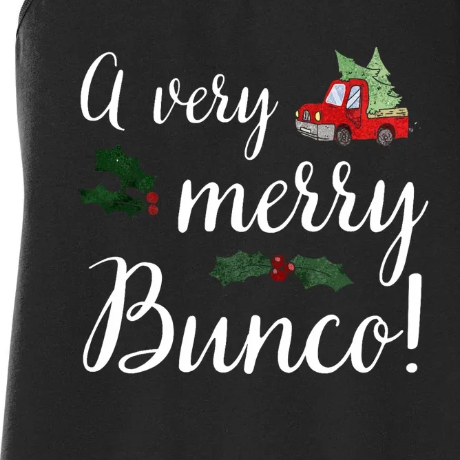 Bunco Christmas Gift Very Merry Bunco Women's Racerback Tank