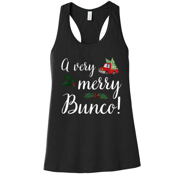 Bunco Christmas Gift Very Merry Bunco Women's Racerback Tank