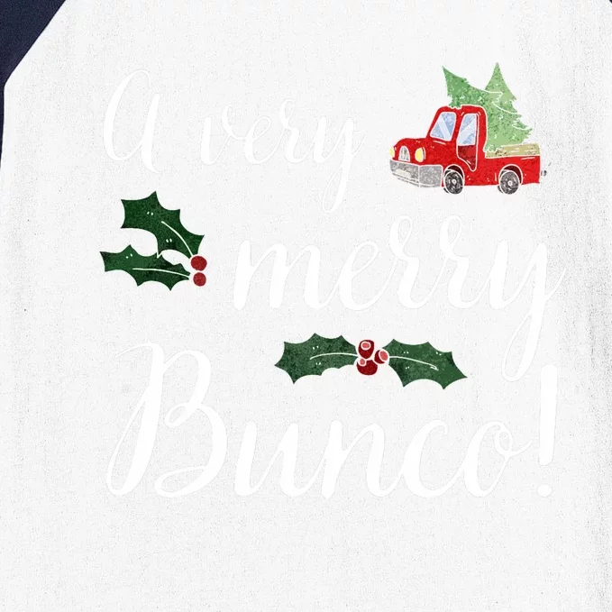 Bunco Christmas Gift Very Merry Bunco Baseball Sleeve Shirt