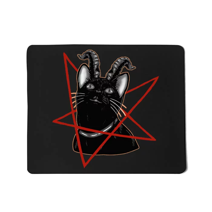 Baphomet Cat Gothic Pentagram Mousepad