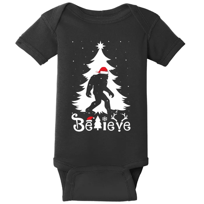 Bigfoot Christmas Gifts Funny Christmas Baby Bodysuit