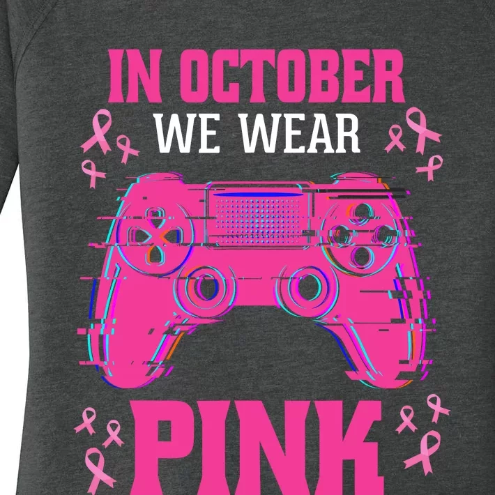 Breast Cancer Gaming Kids Women's Perfect Tri Tunic Long Sleeve Shirt