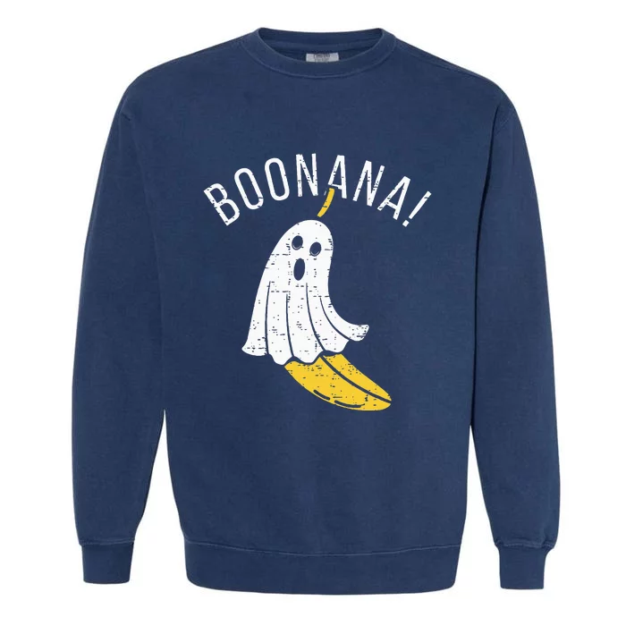 Boonana Cute Ghost Banana Halloween Garment-Dyed Sweatshirt