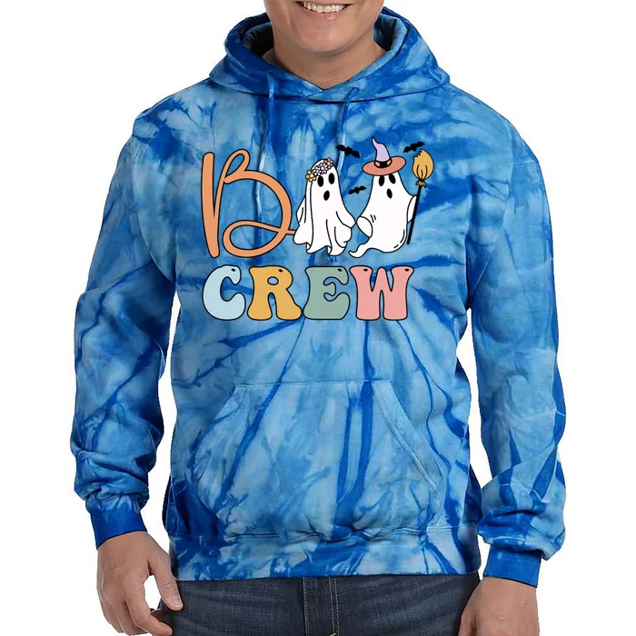 Boo Crew Ghost Witch Halloween Boo Ghost Costume Gift Tie Dye Hoodie