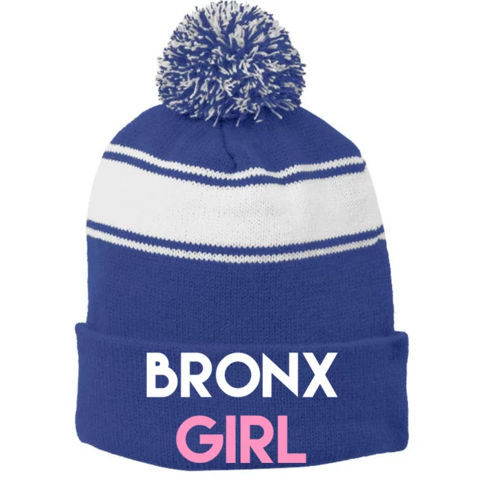 Bronx Cool Gift Stripe Pom Pom Beanie