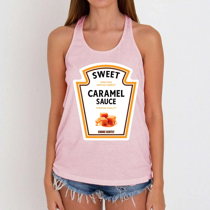 Caramel Sauce Halloween Costume Family Women's Knotted Racerback Tank