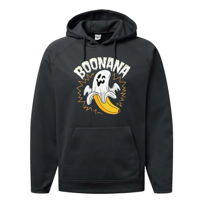 Boonana Cute Ghost Banana Halloween Performance Fleece Hoodie