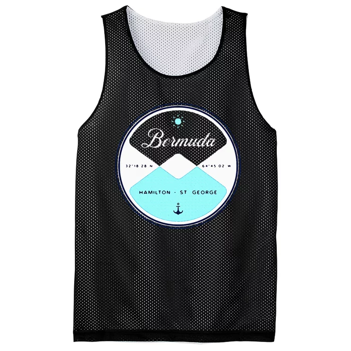 Bermuda Circle Graphic Mesh Reversible Basketball Jersey Tank