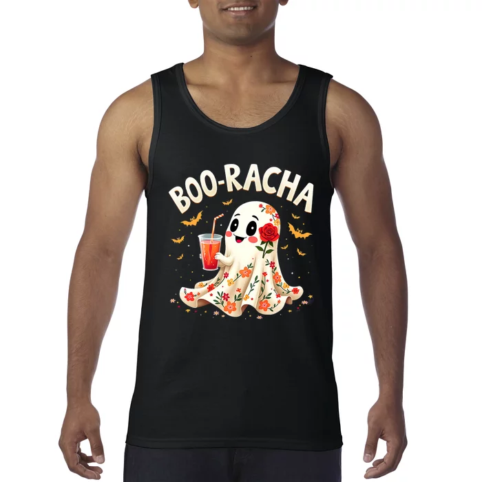 Booracha Cute Ghost Drink Fiesta Halloween Funny Tank Top