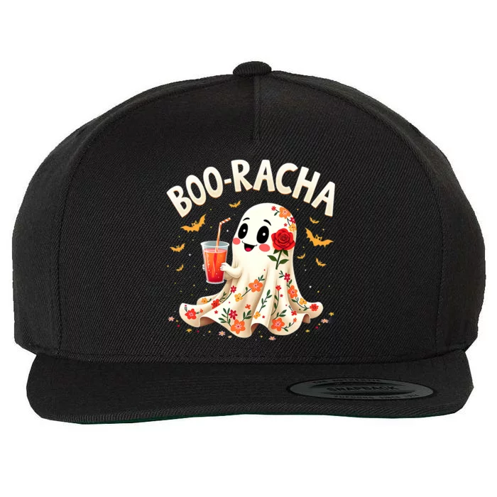 Booracha Cute Ghost Drink Fiesta Halloween Funny Wool Snapback Cap