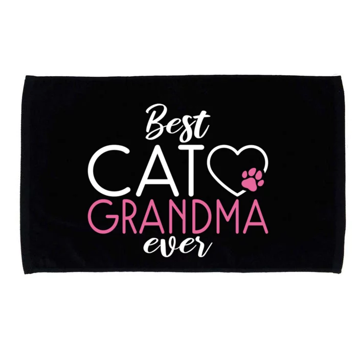 Best Cat Grandma Ever Kitty Cat Lover Cool Gift Microfiber Hand Towel