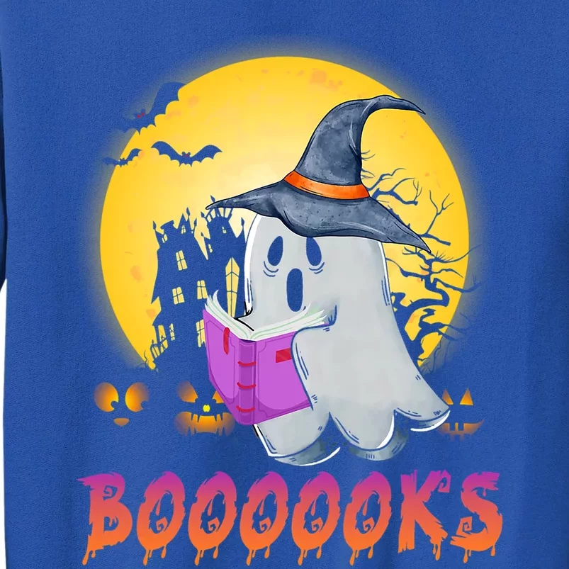 Boooks Cute Ghost Book Reading Halloween Costume Gift Sweatshirt