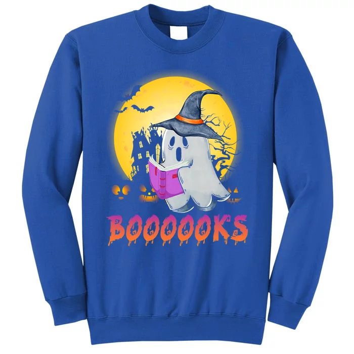 Boooks Cute Ghost Book Reading Halloween Costume Gift Tall Sweatshirt