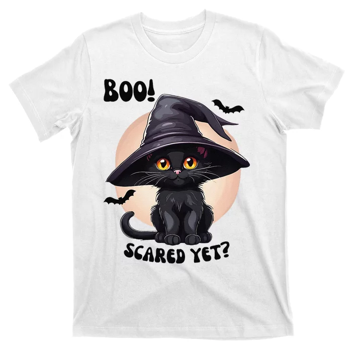 Black Cat Halloween Cute Vintage Black Kitten Boo YaLl T-Shirt