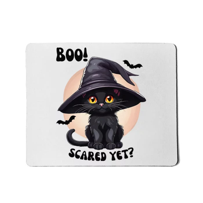 Black Cat Halloween Cute Vintage Black Kitten Boo YaLl Mousepad