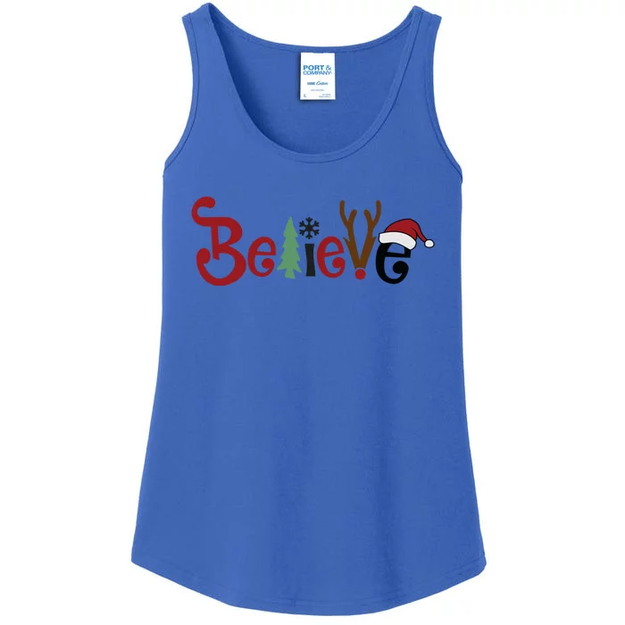 Believe Christmas Holiday Cool Gift Ladies Essential Tank