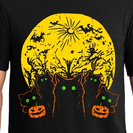 Black Cats Halloween Pajama Set