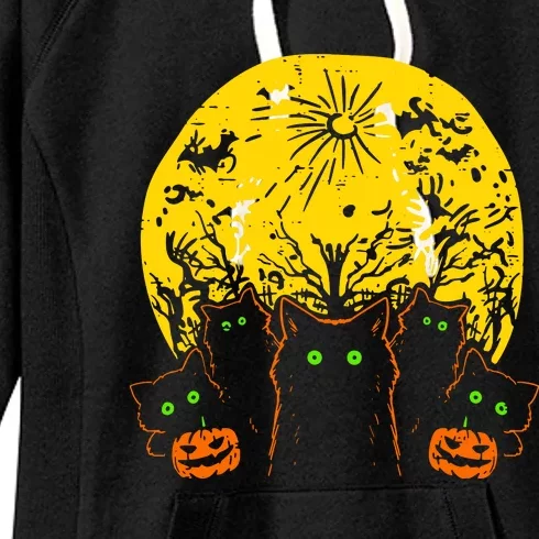 Black Cats Halloween Women's Fleece Hoodie