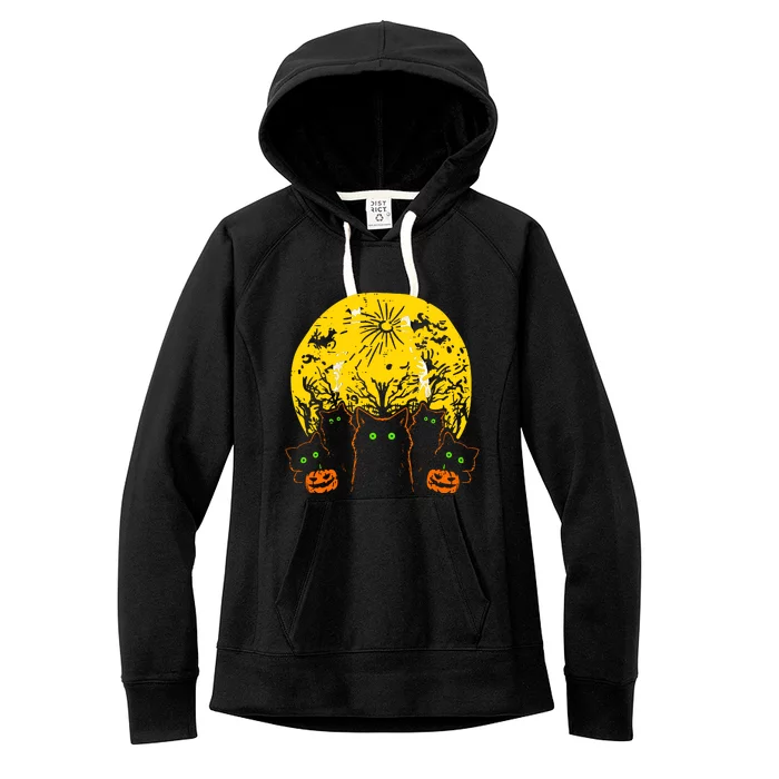 Black Cats Halloween Women's Fleece Hoodie