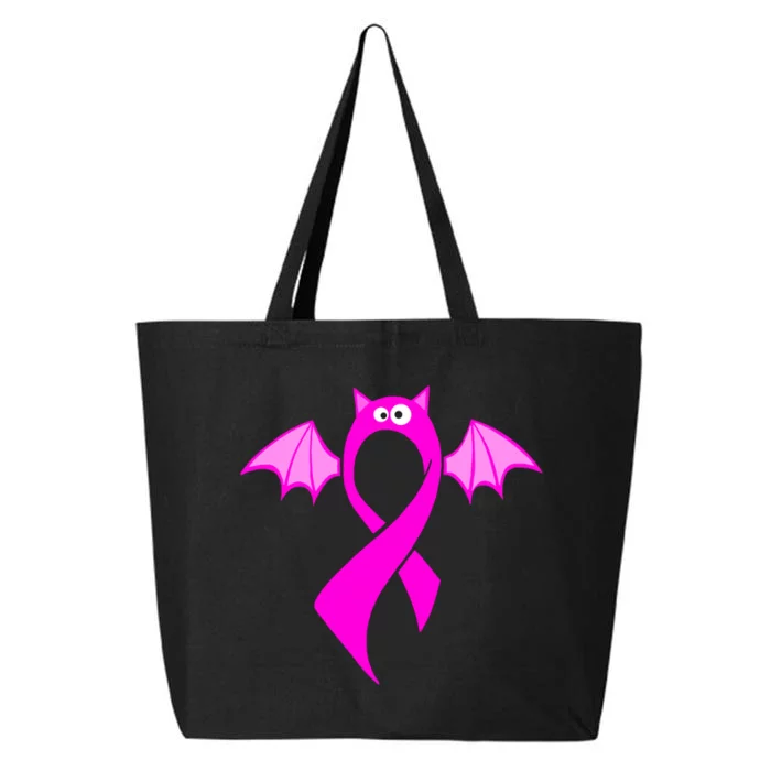 Breast Cancer Halloween Bat Pink Ribbon 25L Jumbo Tote