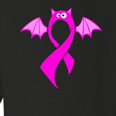 Breast Cancer Halloween Bat Pink Ribbon Toddler Long Sleeve Shirt