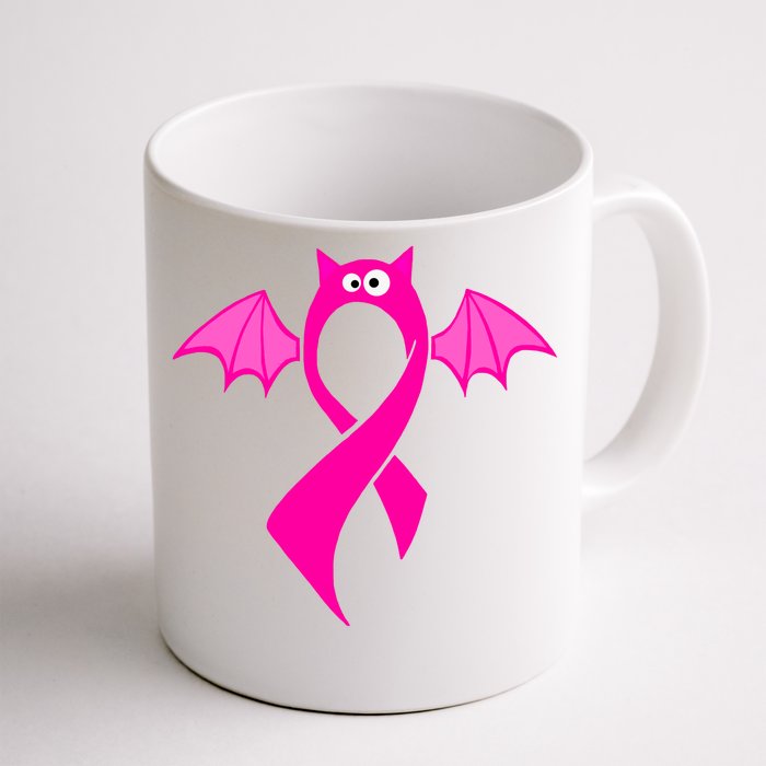 Breast Cancer Halloween Bat Pink Ribbon Front & Back Coffee Mug