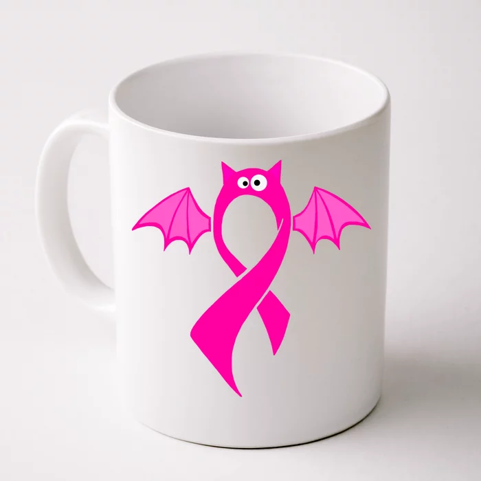 Breast Cancer Halloween Bat Pink Ribbon Front & Back Coffee Mug