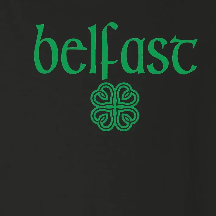 Belfast Clover Hearts Irish Text Green Toddler Long Sleeve Shirt