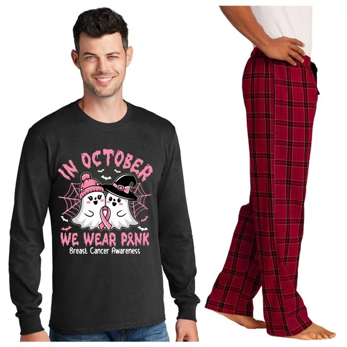 Breast Cancer Halloween In October We Wear Long Sleeve Pajama Set