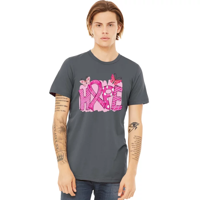 Breast Cancer Hope Pink Ribbon Leopard Sunflower Awareness Gift Premium T-Shirt