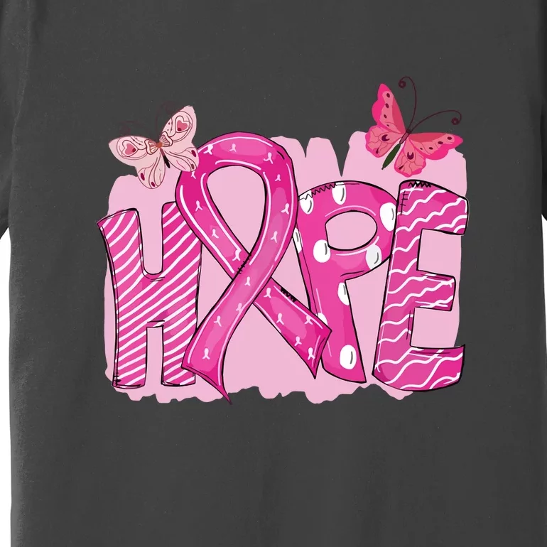 Breast Cancer Hope Pink Ribbon Leopard Sunflower Awareness Gift Premium T-Shirt