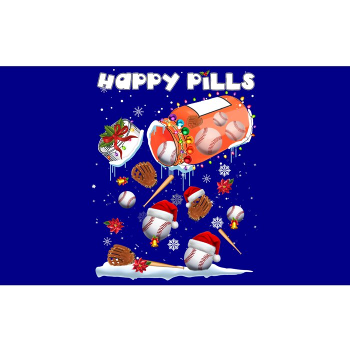 Baseball Christmas Hat Santa Baseball Happy Pill Xmas Funny Gift Bumper Sticker