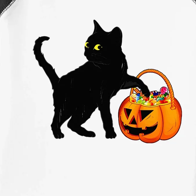 Black Cat Halloween Candy Pumpkin Bag Sweet Lollipop Funny Infant Baby Jersey Bodysuit