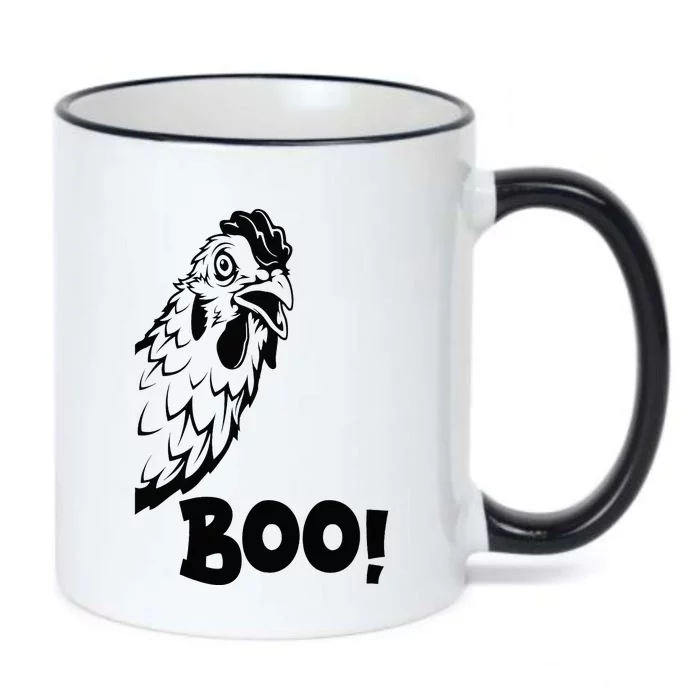 Boo Chiken Hen Hiding Peekaboo Scary Halloween Chicken Black Color Changing Mug