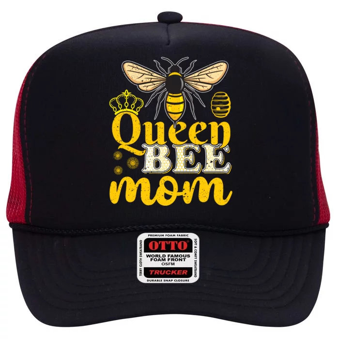 Beekeeper Cute Honey Bees Lover Queen Bee Mom Meaningful Gift High Crown Mesh Trucker Hat