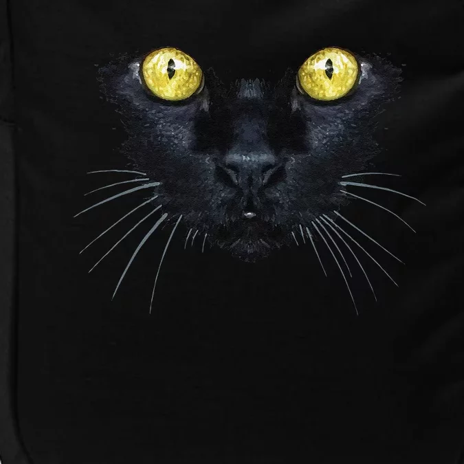 Black Cat Halloween Spooky Yellow Eyes Cat Impact Tech Backpack