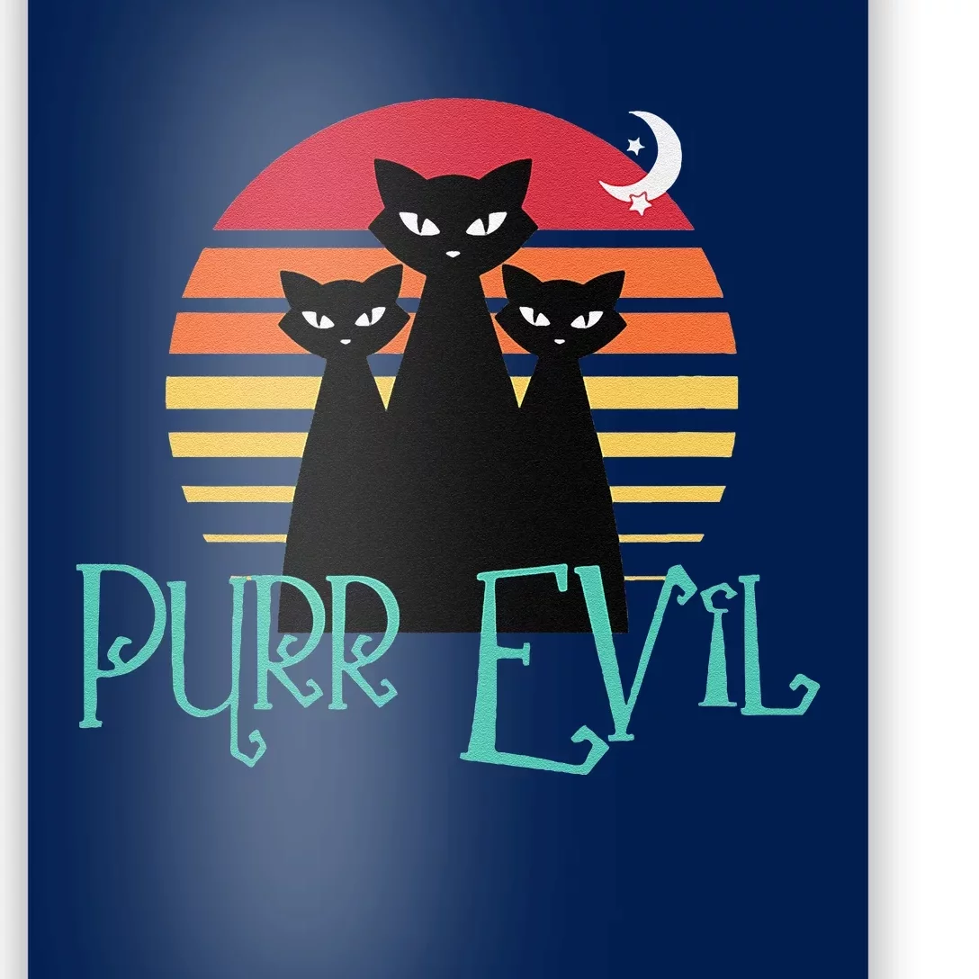 BLACK CAT HALLOWEEN RETRO Style HALLOWEEN CATS Poster