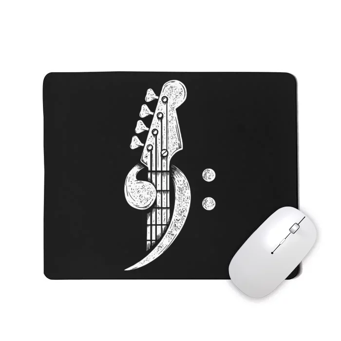 Bass Cleff Headstock Bassist Bass Guitar Musician Music Mousepad